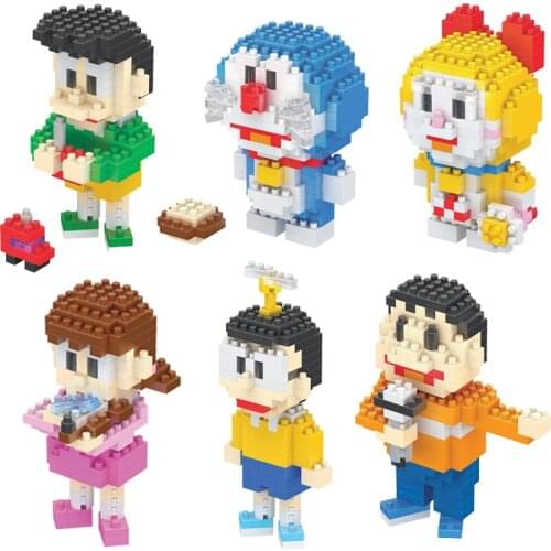 Doraemon series blue fat classic cartoon character model small building blocks puzzle assembly children toy gift