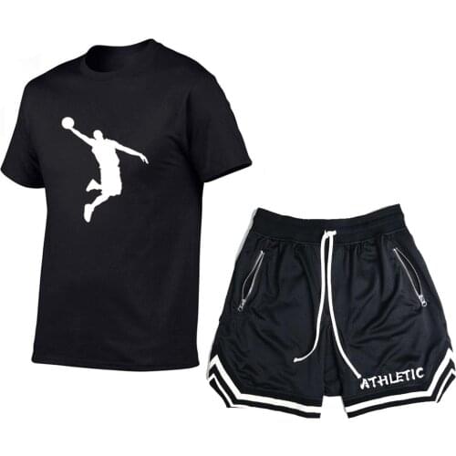 Summe Mannen Merk Sportkleding Shorts Set Korte Mouw Ademend T-shirt En Shorts Casual Wear Mannen Basketbal Trainingspak