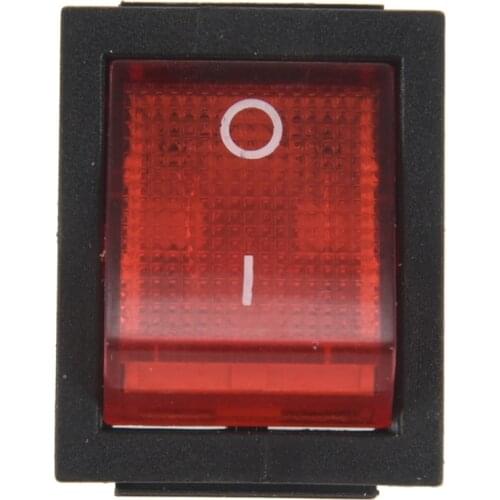Red Light 4 Pin DPST ON/OFF Snap in Rocker Switch 15A/250V 20A/125V AC 28x22mm