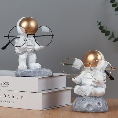 Creative Astronaut Tabletop Ornaments Resin Decorative Crafts Spaceman Glasses Holder Display Stand Figurines Miniatures Decor