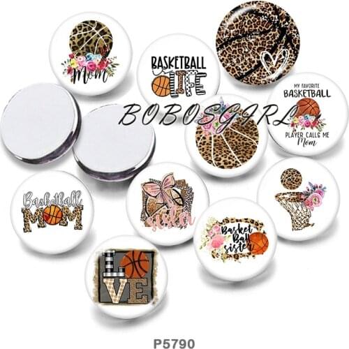 LOVE Basketball 12mm/18mm/20mm/25mm/30mm Round Glass Cabochon Flat Back Making Findings P5790