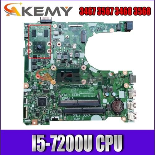 Brand New I5-7200U For Dell Vostro 3467 3567 3468 3568 Laptop Motherboard 15341-1 91N85 CN-0WKT3Y WKT3Y Mainboard 100%Tested