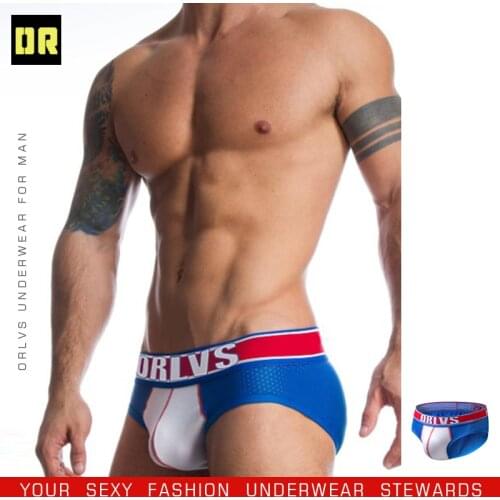ORLVS Brand Mens Sexy Underwear Briefs Men Breathable Comfortable Patchwork Underpants Mesh Gay Lingerie Male Panties OR789