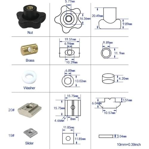 Clamp T-nut T Rail Clamp Set Multicolor Multisize Woodworking Tools M4YC