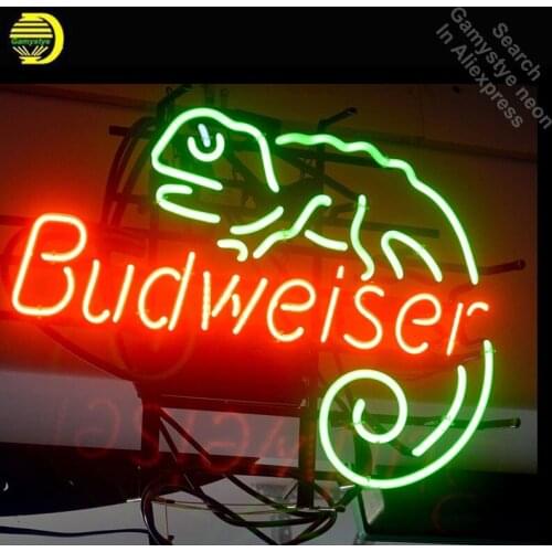 Budweise Lizard Neon Sign Lite Handcrafted Neon Bulbs Unique Glass Tube Iconic Decorate Bar Room Lamp light signs Dropshipping