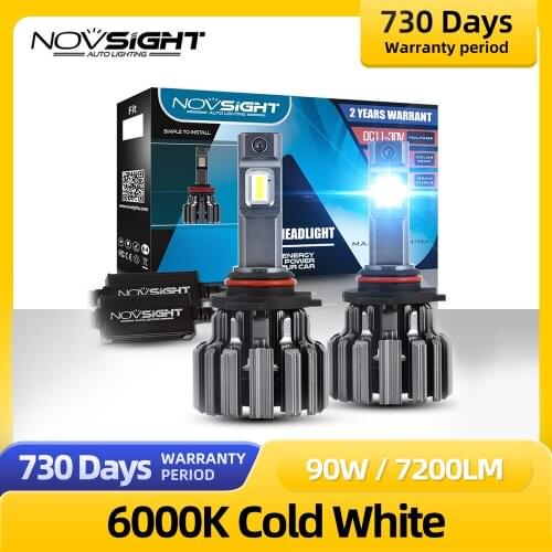 NOVSIGHT Led Car Headlight H7 Bulbs Led H11 H4 9005 9006 HB3 HB4 90W 7200LM 6000K Auto Headlamp Fog Light Bulbs Auto Lamp