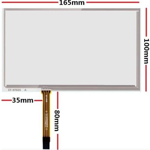 New 7-inch resistance-type four-wire touch screen 165*100mm for car navigation touch pad handwriting screen DVD/GPS outer screen