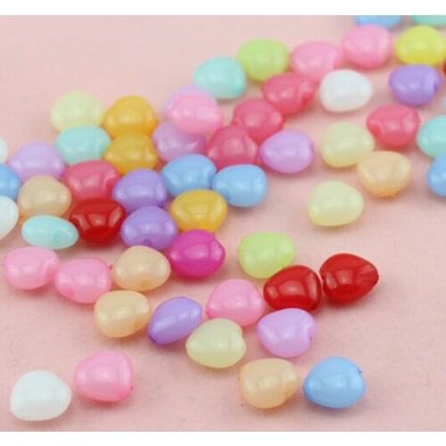 Wholesale 10*6mm Mixed Colors Candy Jelly Heart Acrylic Loose Beads for Jewelry Making AC-23