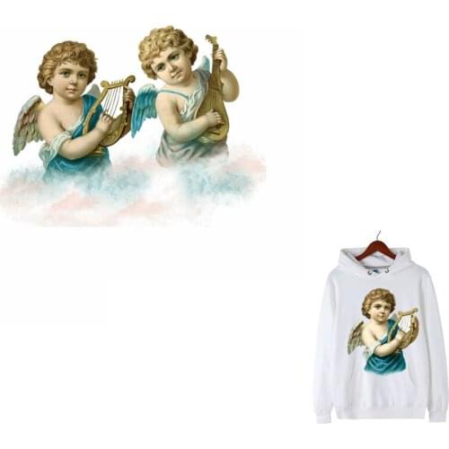 Angel Wings Flight Patches Iron on Transfers for cute tops Fusible Clothing Patches decor DIY T-shirt Print Stickers stripes E