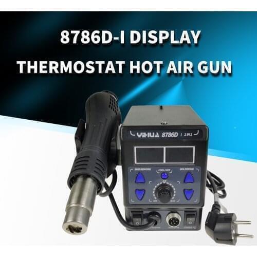 YIHUA 8786D-I New Soldering Station 2 in 1 Hot Air Rework Soldering Iron Welding Repair Tool BGA SMD Digital Desoldering Station