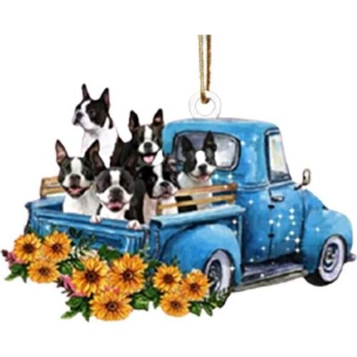 Cartoon Cute Dog Car Hanging Ornament with Dog Family Home Decorations Hanging Decoration for Auto Wonderful Family Atmosphere