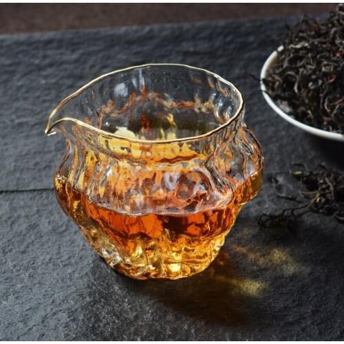 260ml Clear Tea Infusers Heat Resistance Chahai Walnut Pattern Teacup Suitable for Microwave Ovens Glass Tea Cup Pitcher Teaware