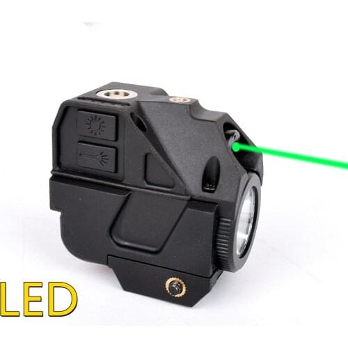 Weapon Rail Master Direct Rechargeable Subzero Tactical Light Subcompact 520nm Green Laser + 220 Lumens LED Flashlight