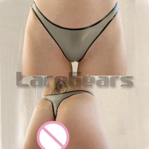 Sexy latex thong underwear rubber panties fetish