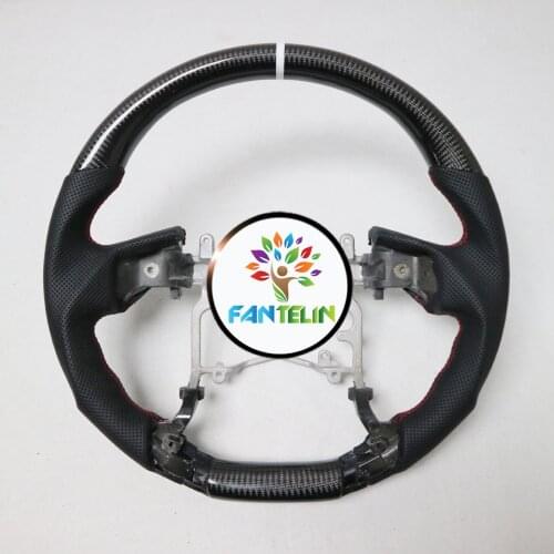 OEM Cuatomized Trim Real Carbon Fiber Sports Steering Wheel Alcantara Leather compatible for Toyota Highlander 2015-2018
