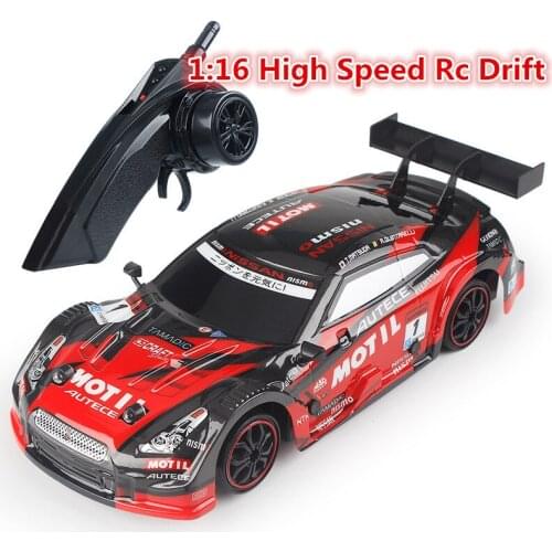 2.4G 4WD High Speed RC Sport Racing Drift Car 1:16 Remote Control Module 4WD RTR Car With LED light PVC Car Cover Kid Best Gift