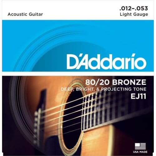 D'addario Daddario Bronze/Phospher Bronze Acoustic Guitar Strings EJ10 EJ11 EJ12 EJ13 EJ15 EJ16 EJ17 EJ26