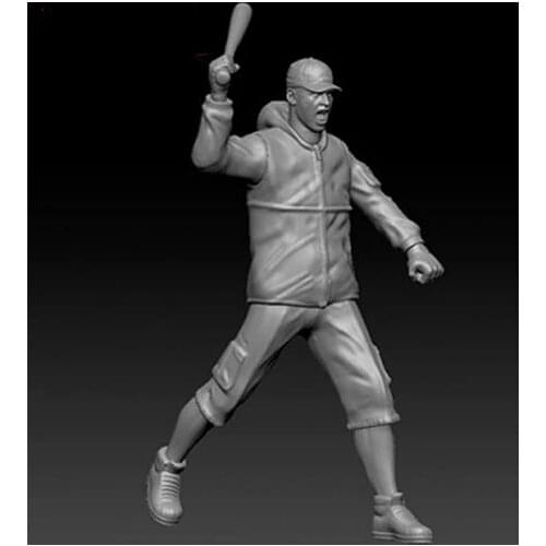 Unassambled 1/35 modern man stand with Baseball Resin figure miniature model kits Unpainted