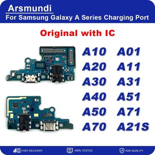 Original For Samsung A50 A10 A20 A30 A40 A70 A01 A11 A21s A31 A51 A71 Charging Port USB Charger Dock Connector Board Flex Cable