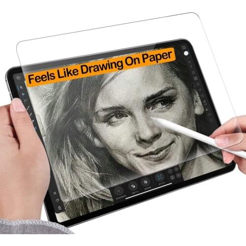 For New iPad 8 10.2 Like Paper Textured Screen Protector Anti-Glare Anti-Skip PET Matte Film for Drawing Sketching Playing