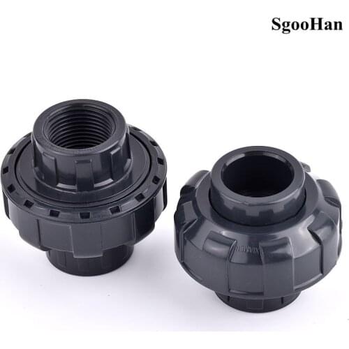 1pc I.D 20-63mm UPVC Pipe Single Female Thread Union Direct Plastic Water Supply Pipe Connector Garden Irrigation Fitings