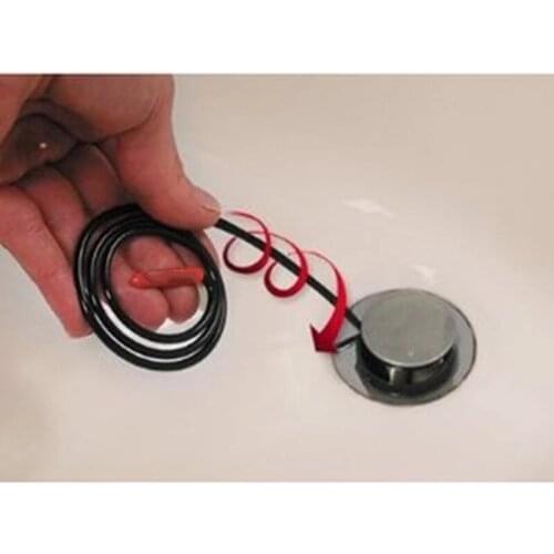 2Pcs/set Black Unclog Hair Sink Tub Drain Brush Fixed Removal Shower Cleaner Tool Shower Tub Snake Kitchen