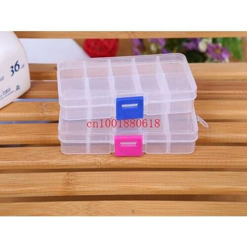 300pcs/lot Free Shipping Wholesale Clear Jewelry Beads Container Storage Plastic Box 10 Compartments