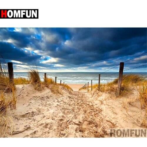 HOMFUN Full Square/Round Drill 5D DIY Diamond Painting "Sea scenery" 3D Diamond Embroidery Cross Stitch Home Decor A19337