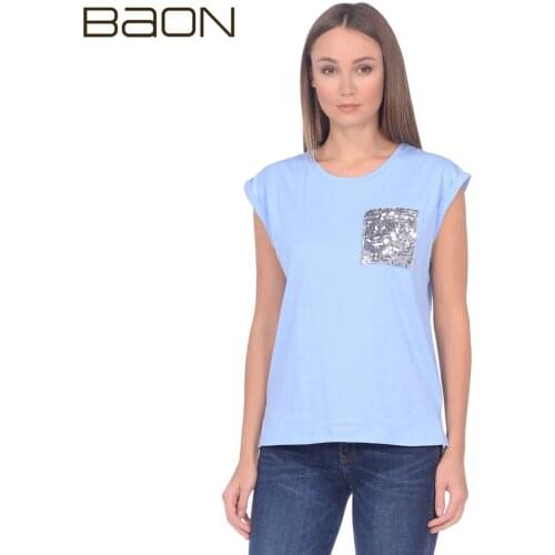 Женские футболки с пайетками BAON China At AliExpress