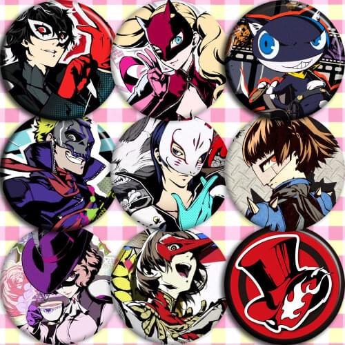 Brdwn Persona 5 Morgana Haru Okumura Ren Amamiya Goro Akechi Ann Takamaki Yusuke Kitagawa Kasumi Yoshizawa Cosplay Badge #EF