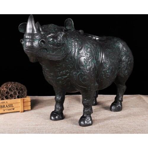 Pure copper Rhino Bronze Rhino Home Office Crafts Decoration