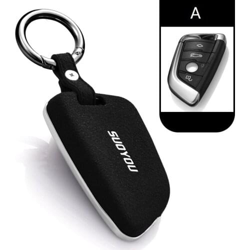 3 Color Luxury Car Key Case Cover Genuine Leather Galvanized Alloy For BMW X1 X5 X6 F15 F16 F48 1/2 Series Car Styling Red Black