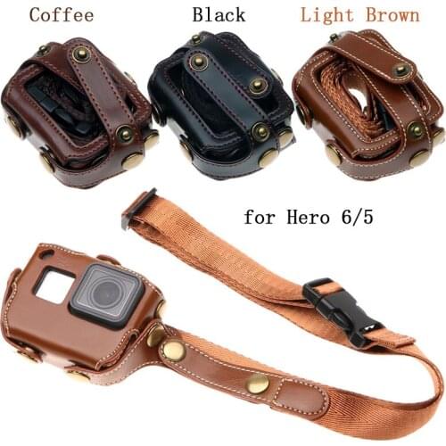 For Go Pro Hero 7 6 5 Case Protective Bag PU Leather Cover Chest Strap Mount for Gopro Hero 2018 Sport Action Camera Accessories