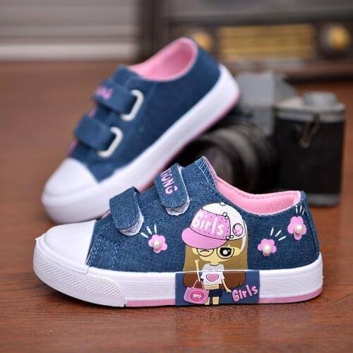 Children Canvas Shoes Denim Breathable princess Sneakers Breathable Casual Shoes 2021 Girls New Kids Fashion Shoes for Tennis
