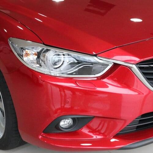 For Mazda Atenza 2014 2015 2016 2017 Accessories ABS Chrome Front Head Light Lamp Frame Decoration Cover Trim Car Styling 2Pcs