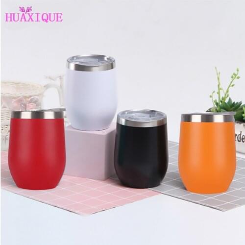 12oz Double-Layer Vacuum 304 Eggshell Cup Mini Portable Insulated U-shaped Cup Creative Small Beer Mug Drinkware