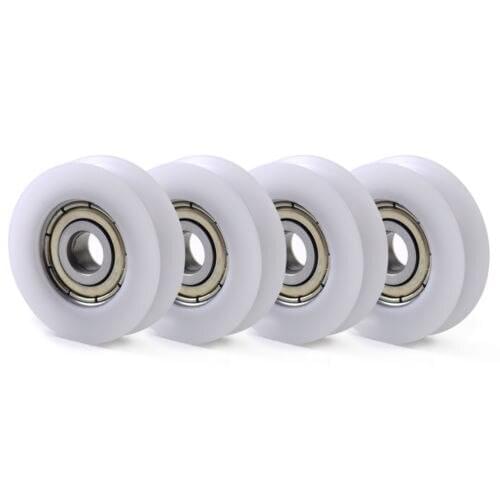 Fixmee 4pc 8*30*10mm U Groove Nylon Flexible Ball Bearing Wheel Roller for Furniture
