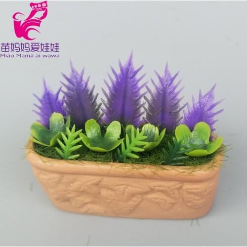 Mini Scene Decoration purple pink flolwer and green plants for doll house diy use accessories for bjd doll display