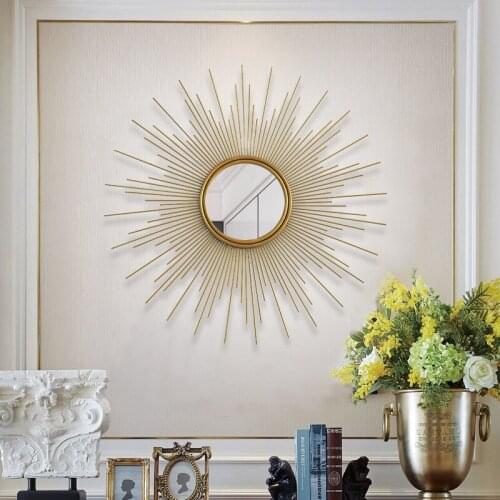 HHT Nordic3D Luxury Metal Wall Decoration Round Sunglasses Porch Living Room TV Background Wall Decor Diameter 60 70 80 90 100cm