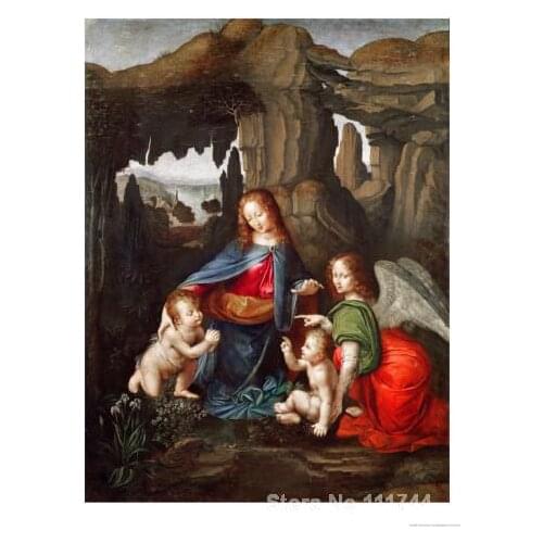 Paintings by Leonardo Da Vinci Madonna of the Rocks Canvas art High quality Hand painted