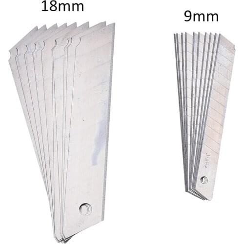 9/18mm 10Pcs/Lot Stainless steel utility knife Blades DIY Tool Replaceable Blades Cutting Blades For Utility Knife