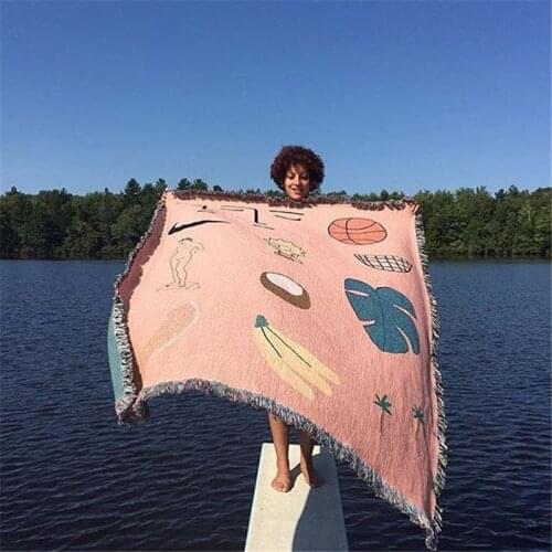 American Pink Hawaii Throw Blanket Multifunction Christmas Sofa Covers Cobertor Dust Cover Air Conditioning Blankets For Bed