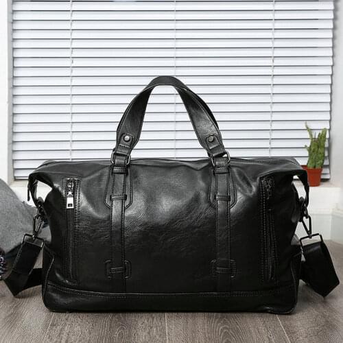 Mens Large Capacity Business Handbag Leather Travel Bag Fitness Bag Fashion Mens Short Travel Luggage Bag fgb6