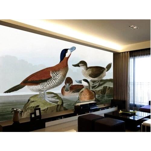 Custom mural 3d wall mural Outdoor Wild Animals Little Duck Family National Rare Animals photo wallpaper in the living room