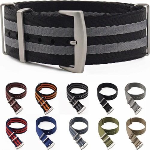 Watch Strap Nylon 20mm 22mm Seat Belt Military Style Soft Material Wristband Nato Strap Watch Accessories