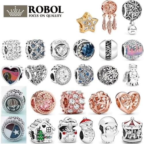 PBD ZZ 06 925 Sterling Silver New Charm Beads with Original Carvings for Ladies Jewelry Gifts Suitable for DIY Bracelets