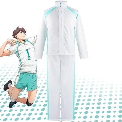 New Cartoon Haikyuu Aoba Johsai High School Volley Ball Team Sprotswear Cosplay Costume Oikawa Tooru Jacket Pants School Uniform