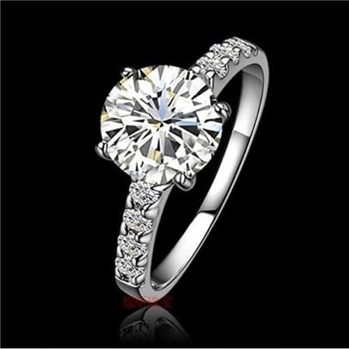 Solid 14K White Gold AU585 Ring 1CT Real Moissanite Engagement Ring Wedding Anniversary Day Best Birthday Gift With Box