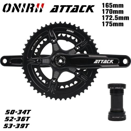 ONIRII ATTACK 2 x 10 /11/12 Speed Road Bicycle Chainset Chain Wheel Cranks 165mm/170mm / 172.5mm / 175mm, Bike CNC Cranksets New