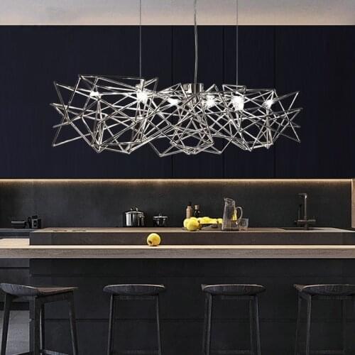 Postmodern Luxury LED Chandelier Lighting Living Room Bedroom Stainless Steel Long Hanging Lamp Dining Lobby Home Art Luminaires